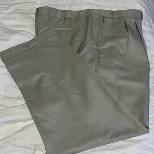 100% Polyester Khaki Iron free Travel/Smart Slacks by Roundtree & York
